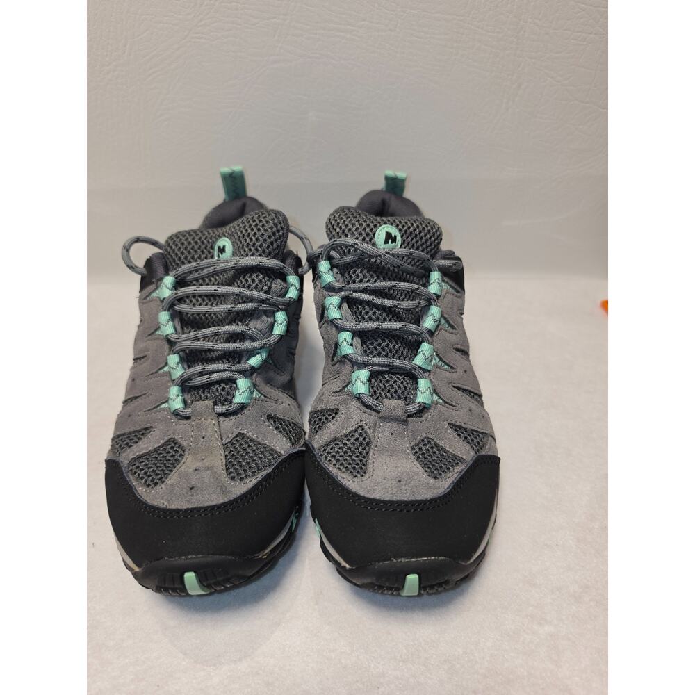 Merrell Women’s 8 Trail Hiking Shoes Gray Mint Suede Mesh J034502 Waterproof - Picture 3 of 6